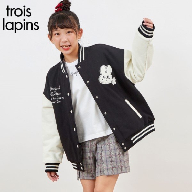 ケーピー(KP)のtroislapins うさぎワッペンスタジャン(140～160) ブルゾン/ジャンバー