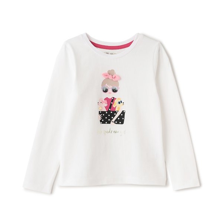 ケイト・スペード ニューヨーク キッズ(kate spade NEW YORK)のトドラー ガール&ドッグス長袖Tシャツ Ｔシャツ