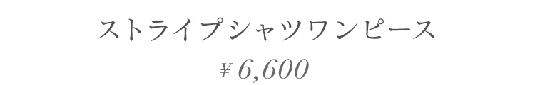 ストライプシャツワンピース 6600円