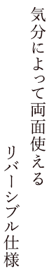 気分によって両面使えるリバーシブル仕様