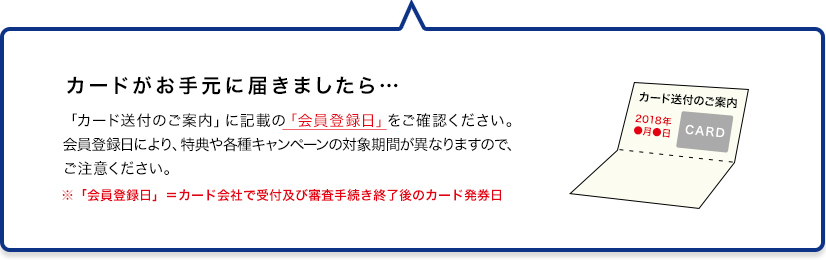 カードがお手元に届きましたら…